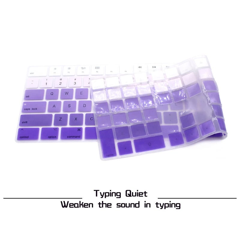 HRH Ombre Purple Silicone Keyboard Cover Keypad Skin for Magic Keyboard with Numeric Keypad A1843 MQ052LL/A Released in 2017 (US Layout) - Image 3